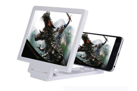 Loupe D'Écran Universelle 3D 14'' Amplificateur De Smartphone Avec Support Pliable Noir