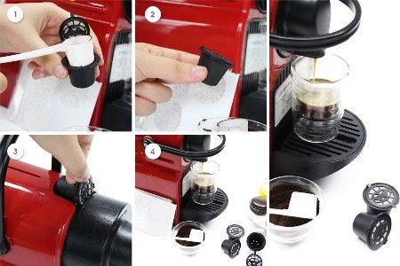 Pack de 6 capsules rechargeable compatibles nespresso