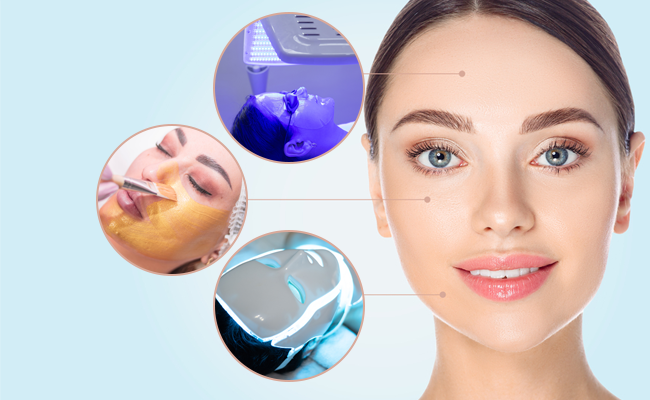 Soin du visage avec luminotherapie des acnées/rougeurs/tâches 