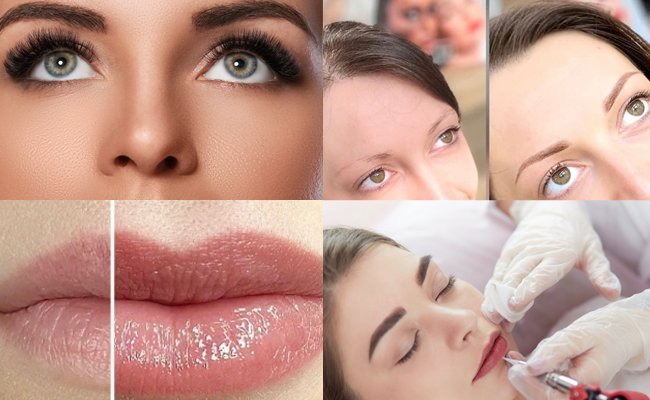 Maquillage permanent par dermopigmentation des sourcils ou des lèvres