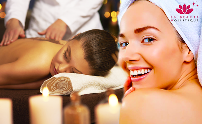 Massage relaxant du corps entier + soins de visage (1h30)