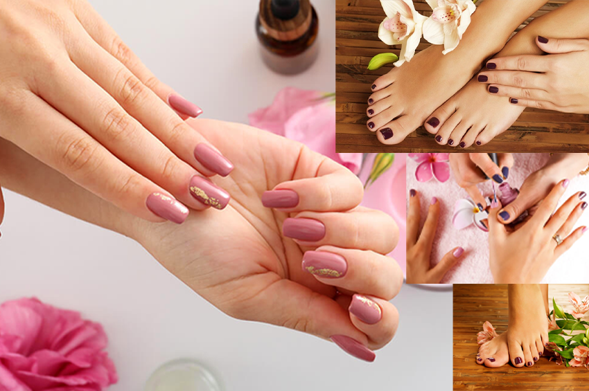 Pose de vernis semi permanent des mains et des pieds