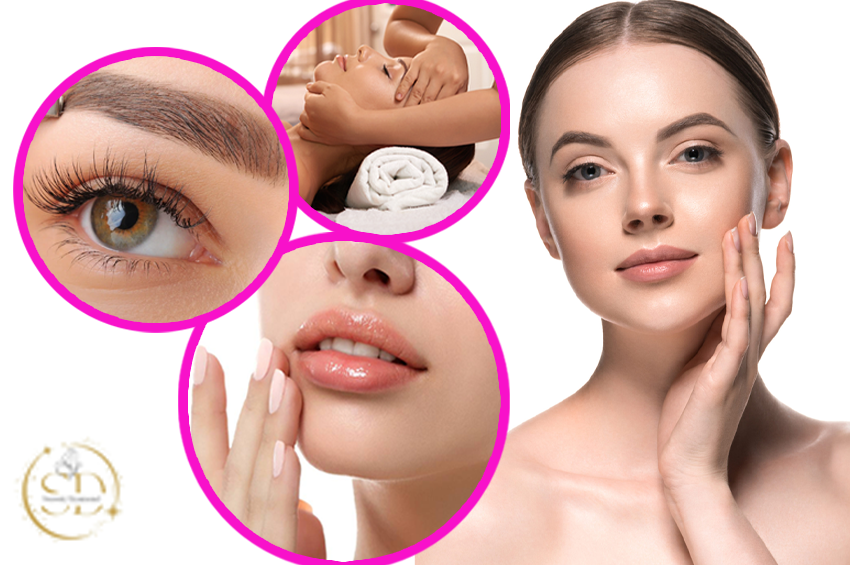 Soin du visage avec épilation de sourcils et lèvres (1h30)