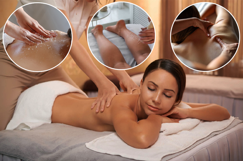 Massage corps+ gommage dos et jambes( 1h45) 
