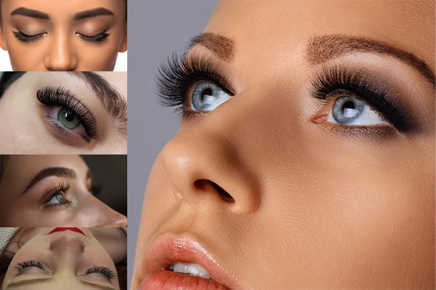 Pose d’extensions de cils (volume russe ou mixte) 