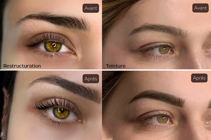 Restructuration et teinture hybride des sourcils