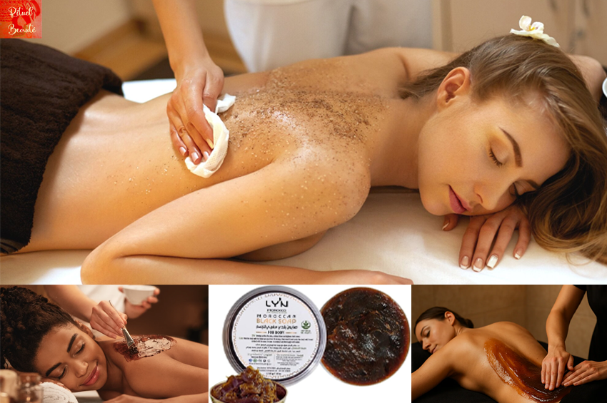 Gommage corps savon noir, massage pieds et jambes (1h)