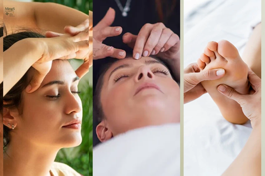 Trio bien être : massage crânien, réflexologie faciale et plantaire (1h30 ) 