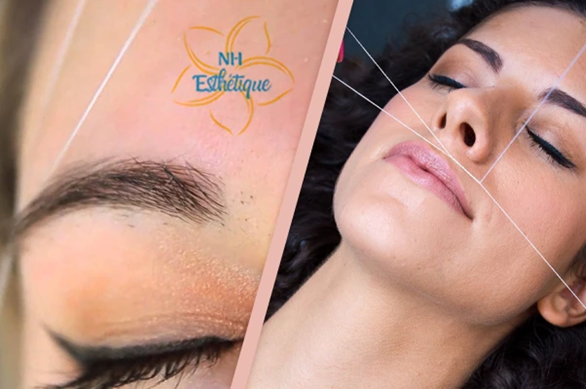 Epilation des sourcils et des lèvres au fil