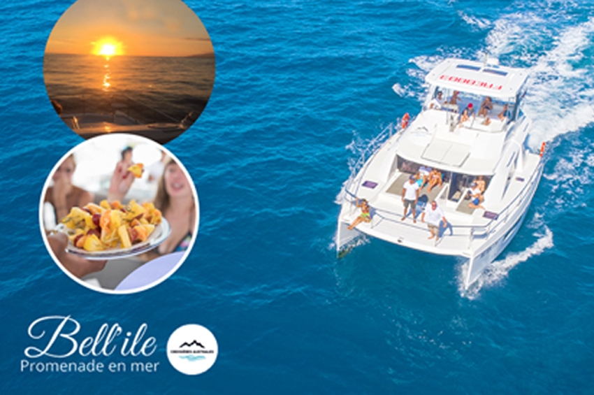 Croisière cocktail et Sunset à bord du catamaran Bell'Ile (3h)
