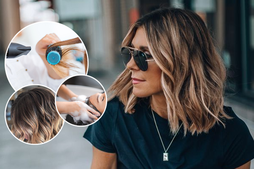 Mèches, shampoing, soin et brushing