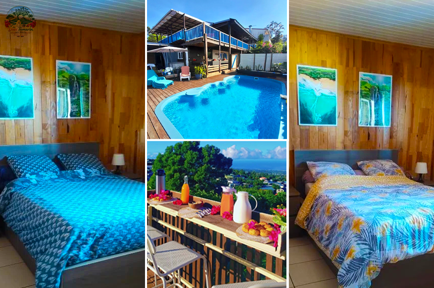 1 nuit pour 2 à 5 personnes avec piscine chauffée
