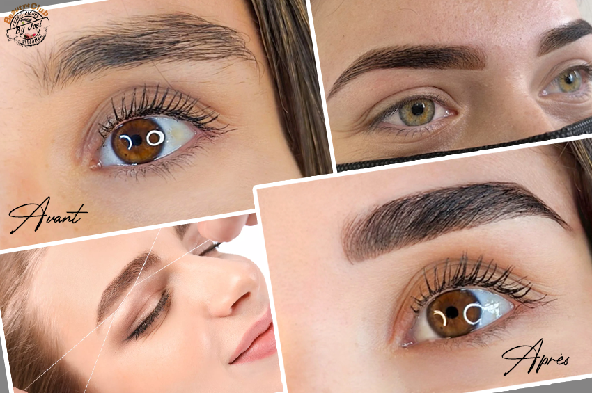 Epilation au fil et teinture de sourcils