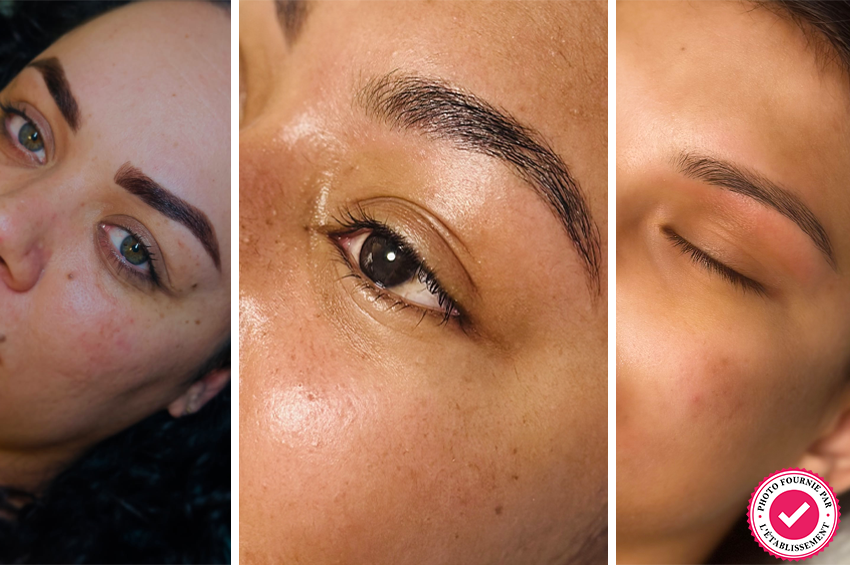 Epilation sourcils au fil avec teinture