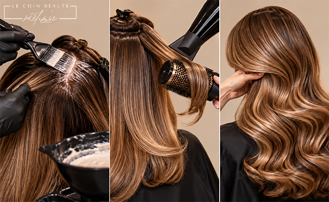 coloration des racines + brushing + styling