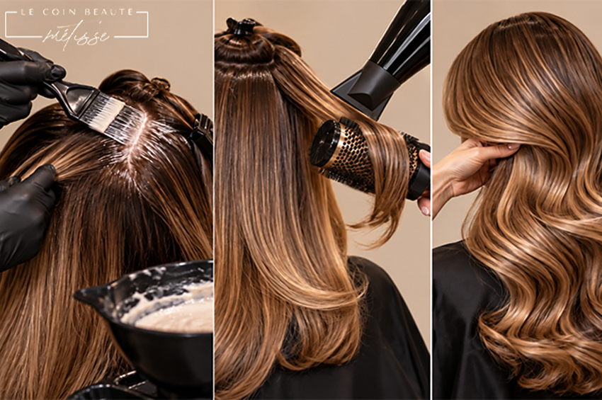 coloration des racines + brushing + styling